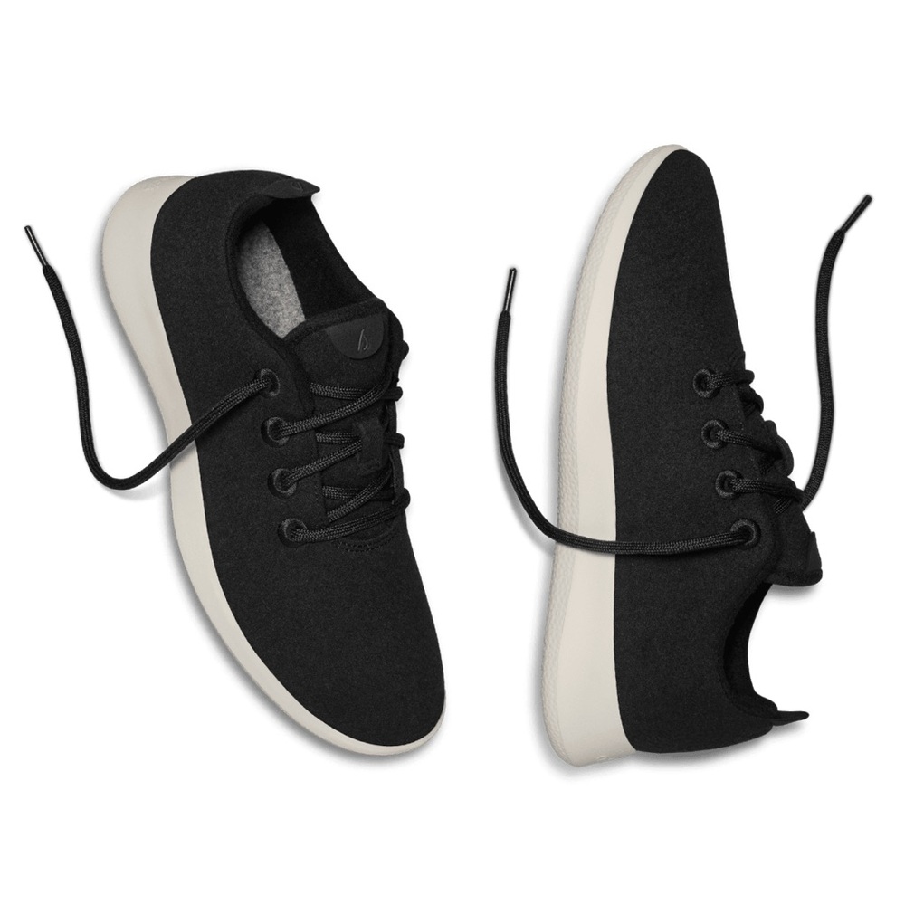 AllBirds Men's Wool Runners Natural Black Sneakers Size 9 - Picture 4 of 15